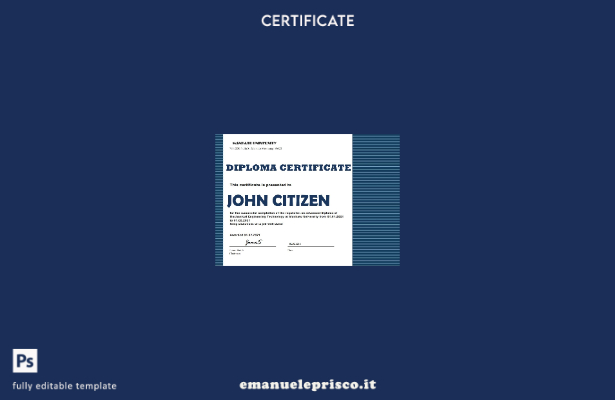 modello di certificato di diploma meccanico USA in stile verificato